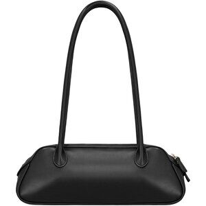 Women’s Black PU Leather Y2K Shoulder Bag Trendy Fashion Work Travel Bag